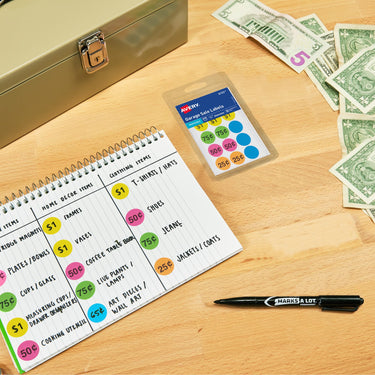 Avery Garage Sale Removable Labels, 3/4 Inch Round Labels, Assorted Colors, Non-Printable, 315 Pricing Stickers Total (6725) 315 labels